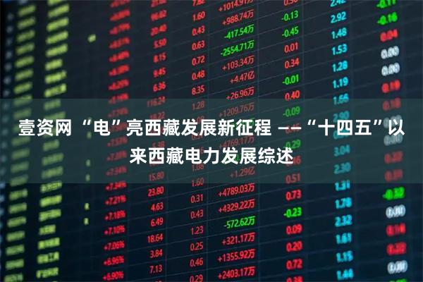 壹资网 “电”亮西藏发展新征程 ——“十四五”以来西藏电力发展综述